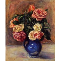 Roses in a Blue Vase 1