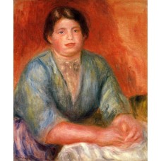 Seated Woman in a Blue Dress