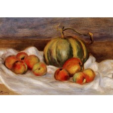 Still Life with Cantalope and Peaches