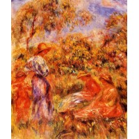 Three Women and Child in a Landscape