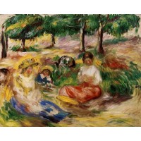 Three Young Girls Sitting in the Grass