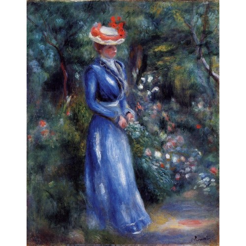 Woman in a Blue Dress Garden of Saint Cloud