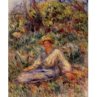 Woman in Blue in a Landscape