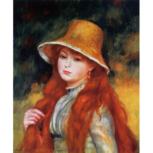 Young Girl in a Straw Hat 1