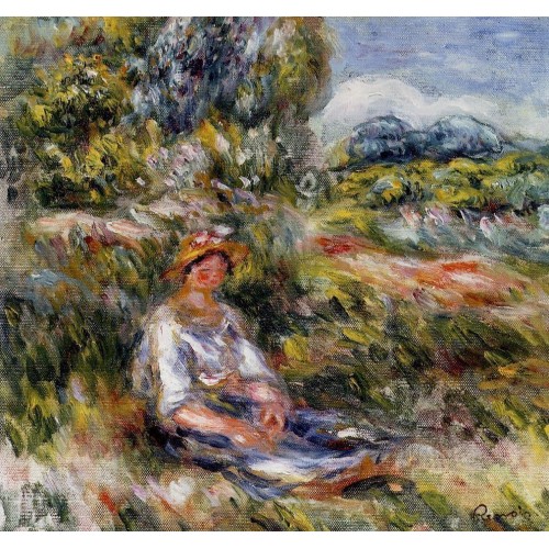 Young Girl Seated in a Meadow