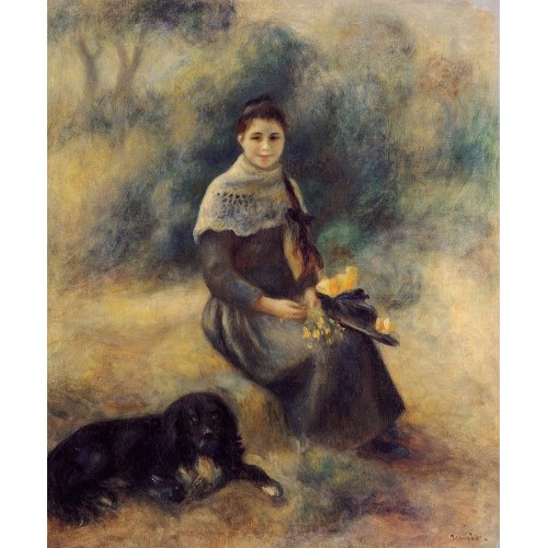 Young Girl with a Dog