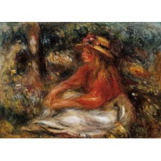 Young Woman Seated on the Grass