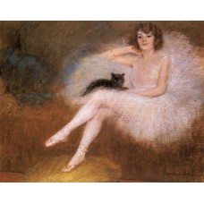 Ballerina with a black Cat