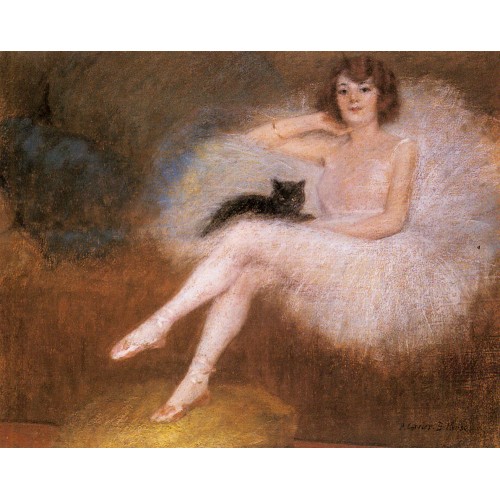 Ballerina with a black Cat