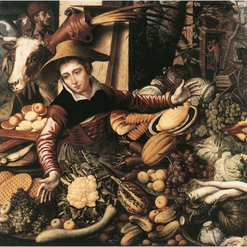 Market Woman with Vegetable Stall