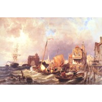 Shipping before a Dutch Harbour Town