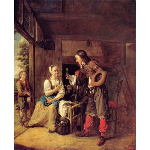 A Man Offering a Glass of Wine to a Woman