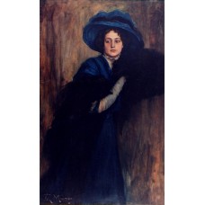 Portrait of a woman in blue