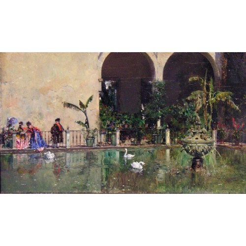 Raimundo Madrazo Estanque en los jardines del Real Alcazar de Sevilla