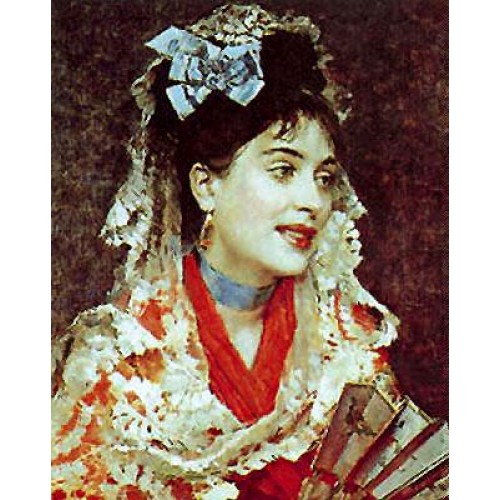 Raimundo Madrazo Retrato de dama con abanico