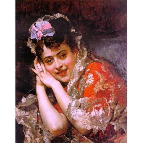 Raimundo Madrazo The Model Aline Masson with a White Mantilla