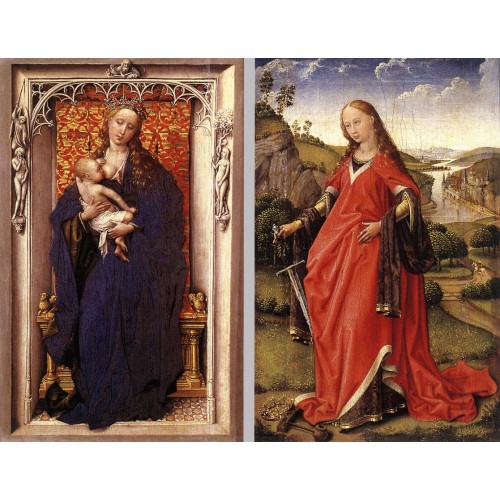 Diptych Madonna and St Catherine of Alexandria