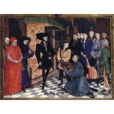 Miniature from the first page of the Chroniques de Hainaut