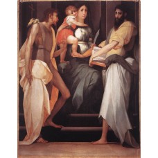 Madonna Enthroned between Two Saints