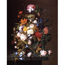 Floral Still Life with Bird's Nest