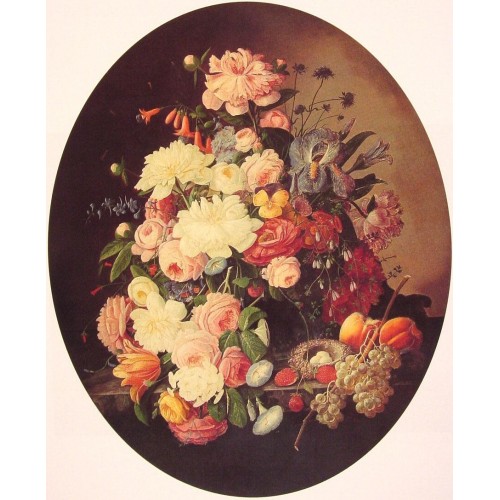 Still Life with Flowers Oval