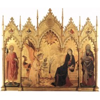 The Annunciation and Two Saints