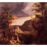 Daniel Boone Sitting at the Door of His Cabin