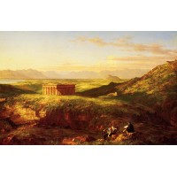 The Temple of Segesta with the Artist Sketching