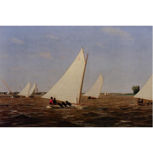 Sailboats Racing on the Delaware