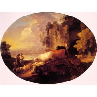 River Landscape with Rustic Lovers