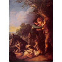 Shepherd Boys with Dogs Fighting