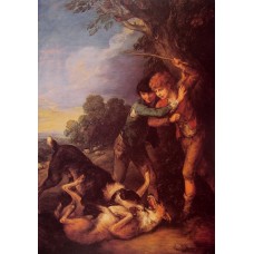 Shepherd Boys with Dogs Fighting