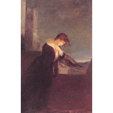 Lady on the Battlements of a Castle