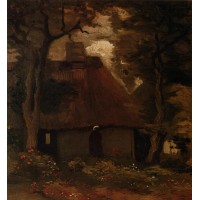 Cottage and Peasant Woman under the Trees