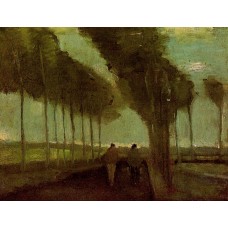 Country lane with two figures