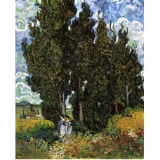 Cypresses with two women
