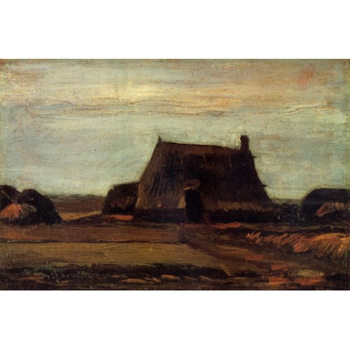 Farmhouse with Peat Stacks