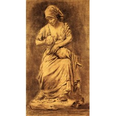 French peasant woman suckling her baby after dalou