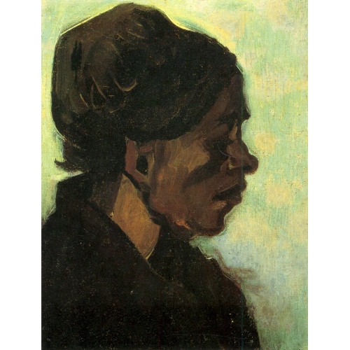Head of a brabant peasant woman with dark cap