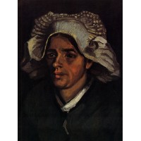 Head of a peasant woman with white cap 10