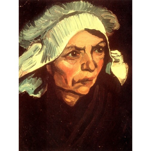 Head of a peasant woman with white cap 14