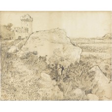 Landschap bij de abdij van montmajour te arles