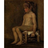 Nude Study of a Little Girl Seated