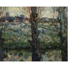 Orchard in Bloom with View of Arles