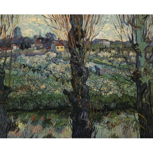 Orchard in Bloom with View of Arles