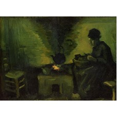 Peasant Woman by the Fireplace