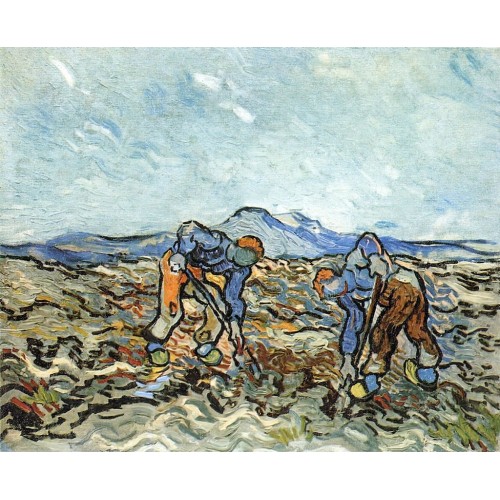 Peasants lifting potatoes