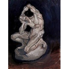 Plaster Statuette of a Kneeling Man