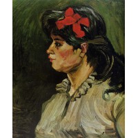 Portrait of a Woman with Red Ribbon