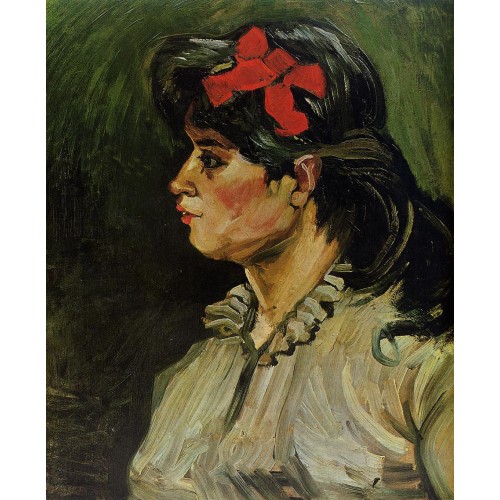 Portrait of a Woman with Red Ribbon